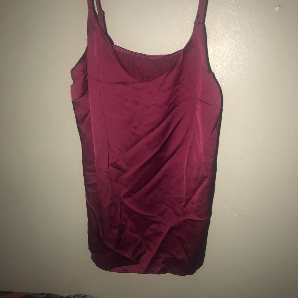 Maroon Red Satin Top